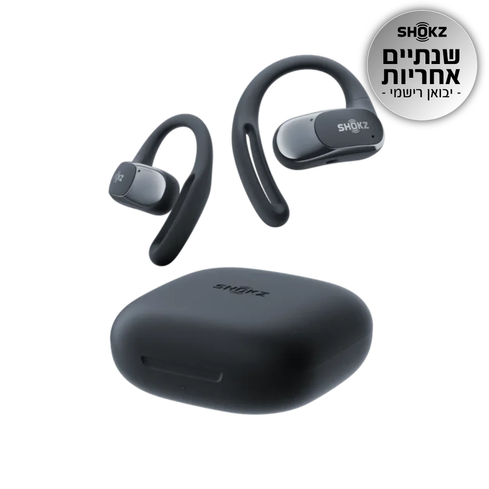 אוזניות Shokz OpenFit Air שחור אלחוטי 8.7 גרם עד 28 שעות סוללה IP54 באחריות יבואן רשמי – תמונה 3