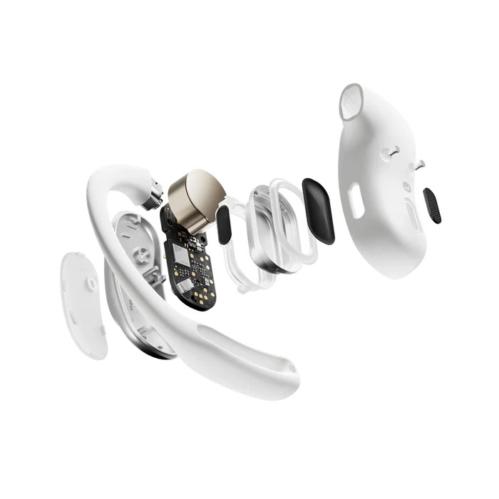 אוזניות Shokz OpenFit Air לבן אלחוטי 8.7 גרם עד 28 שעות סוללה באחריות יבואן רשמי