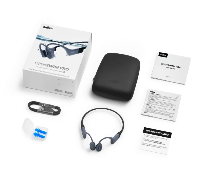 אוזניות שחייה Shokz OpenSwim Pro אדום 32GB IP68 Bluetooth V5.4 באחריות יבואן רשמי