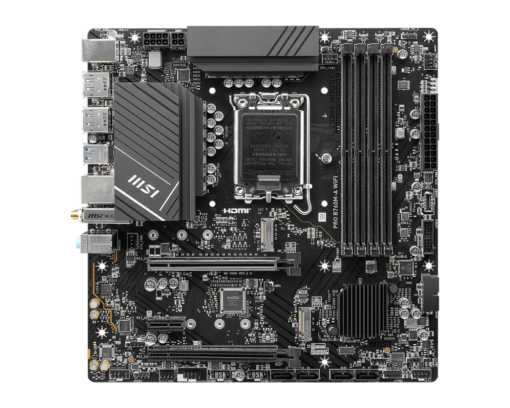 לוח אם MSI PRO B760M-A WIFI DDR5 12/13 דור Intel LGA1700 זיכרון 192GB 2 חריצי PCIe WiFi 6E באחריות יבואן רשמי