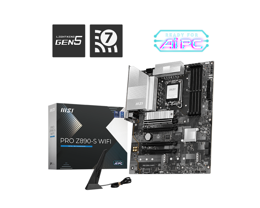 לוח אם MSI PRO Z890-S WIFI Intel Core Ultra LGA 1851 DDR5 256GB 4 חריצים WiFi 7 BT5.3 באחריות יבואן רשמי – תמונה 3