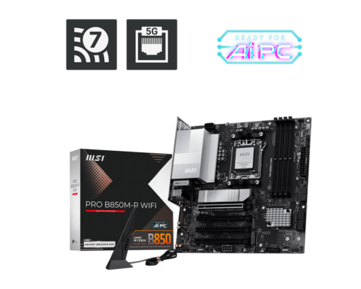 לוח אם MSI PRO B850M-P WIFI AM5 DDR5 WiFi 7 Bluetooth 5.4 3x M.2 4x SATA III באחריות יבואן רשמי
