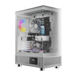 Alternative view of מארז מחשב GAMDIAS ATLAS E1 WHITE Mid-Tower ATX מזכוכית מחוסמת 2x120mm ARGB מאווררים באחריות יבואן רשמי