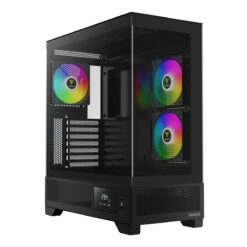 מארז מחשב GAMDIAS ATLAS M1 Mid-Tower ATX Micro-ATX Mini-ITX עם זכוכית מחוסמת ו-3 מאווררי ARGB באחריות יבואן רשמי