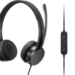 LENOVO USB-A Wired Stereo On-Ear Headset (with Control Box)