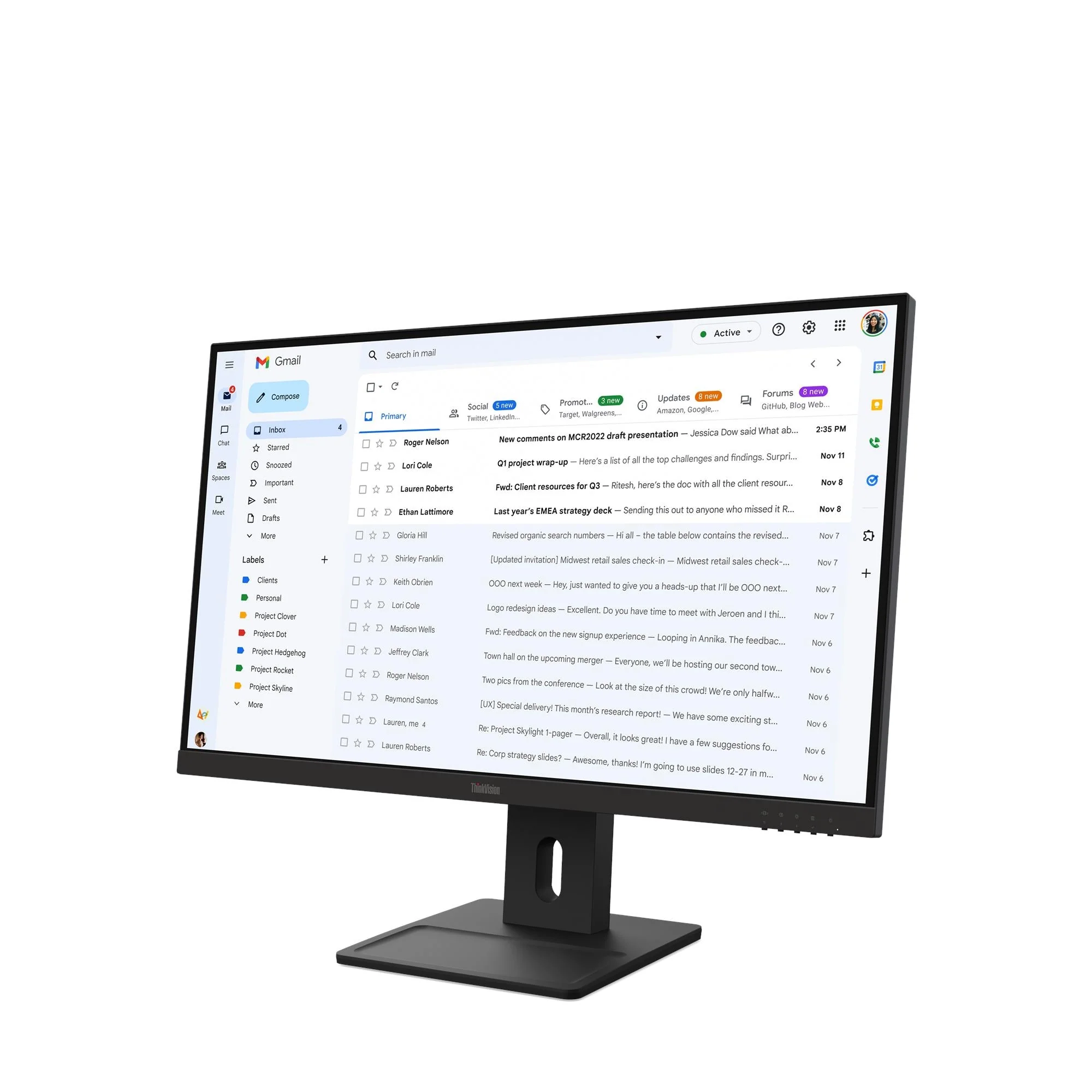 LENOVO ThinkVision E27-40 27|1920x1080|Speakers|3YR – תמונה 3