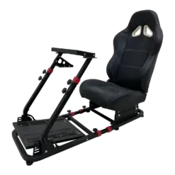 מושב סימולטור מירוצים PLAYGAME שחור עור PU מקצועי לכל פלטפורמות המשחק באחריות יבואן רשמי