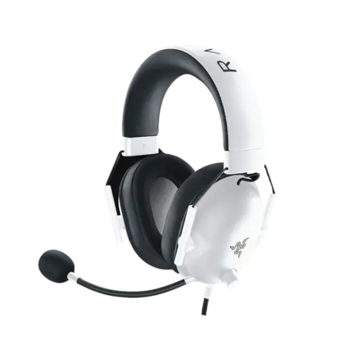 אוזניות גיימינג Razer BlackShark V2 X – דרייברים TriForce 50 מ"מ – מיקרופון HyperClear – חיבור 3.5 מ"מ – לבן