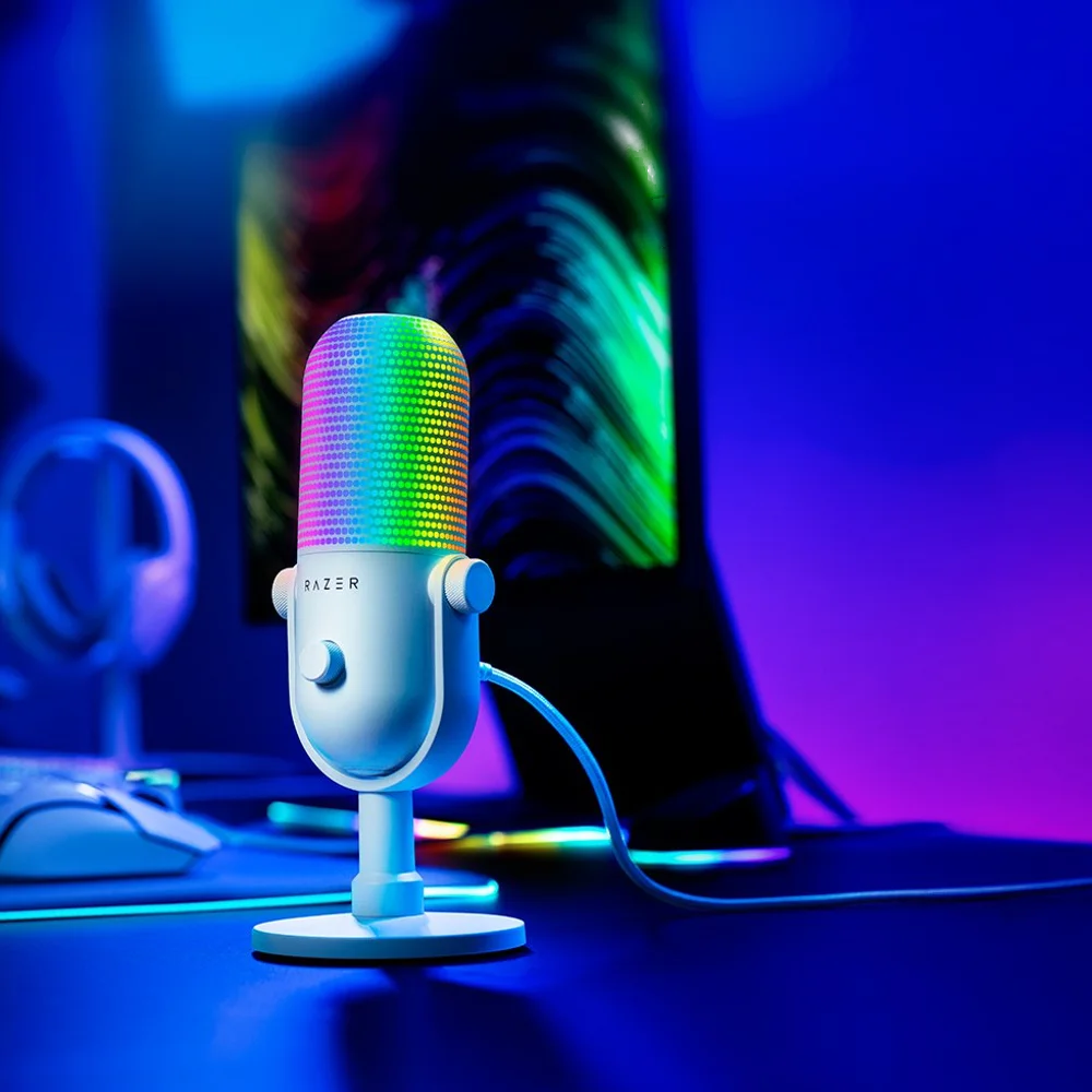 מיקרופון Seiren V3 Chroma בצבע לבן מבית RAZER – תמונה 3