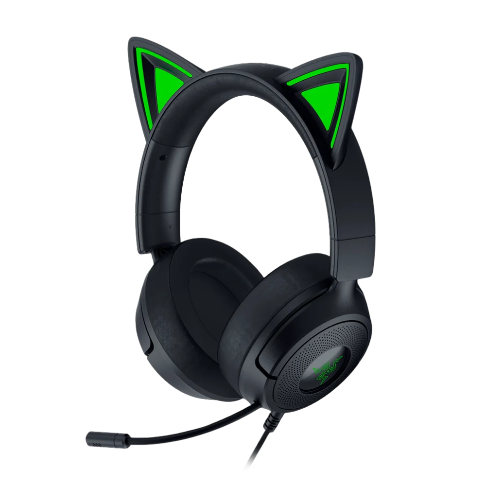אוזניות גיימינג חוטיות דגם Kraken Kitty V3 X בצבע שחור מבית Razer – תמונה 6