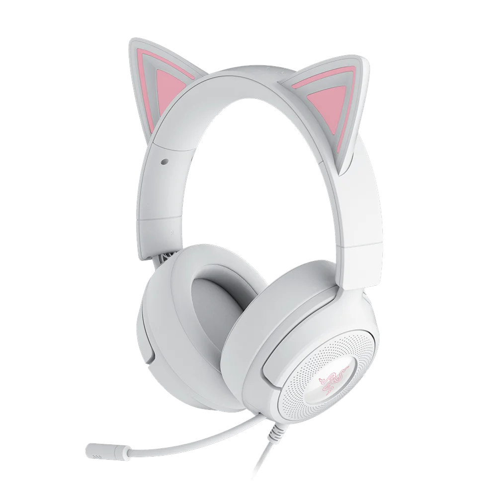 אוזניות גיימינג חוטיות דגם Kraken Kitty V3 X בצבע לבן מבית Razer – תמונה 10