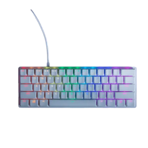 מקלדת גיימינג אופטית Razer Huntsman Mini – עיצוב 60% – מתגים לינאריים – לבן