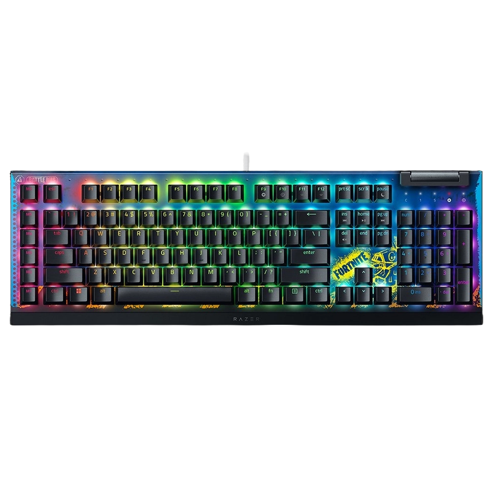 RAZER BLACKWIDOW V4 X FORTNITE – מקלדת גיימינג מכנית