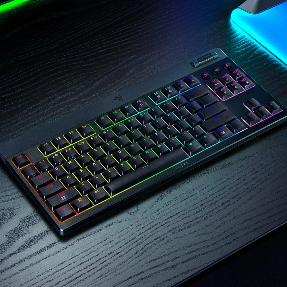 RAZER BLACKWIDOW V4 LOW-PROFILE TENKEYLESS HYPERSPEED – מקלדת מכנית אלחוטית – תמונה 3