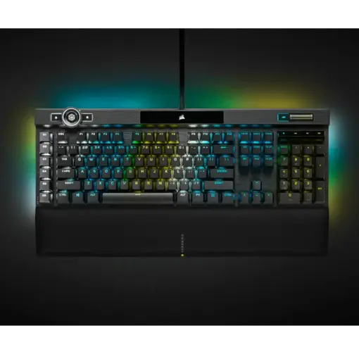 מקלדת גיימינג מכנית Corsair K100 RGB – מתגי OPX אופטיים – אלומיניום – שחור