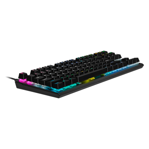 מקלדת גיימינג מכנית Corsair K65 RGB Mini – עיצוב 60% – מתגי Cherry MX Red – RGB פר מקש – שחור