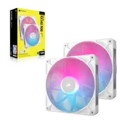 CORSAIR RX140 RGB iCUE LINK – זוג מאווררי 140 ממ PWM ובקר לבן