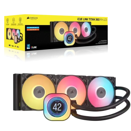 קירור נוזלי למעבד iCUE LINK TITAN RX 360 LCD מבית CORSAIR – שחור
