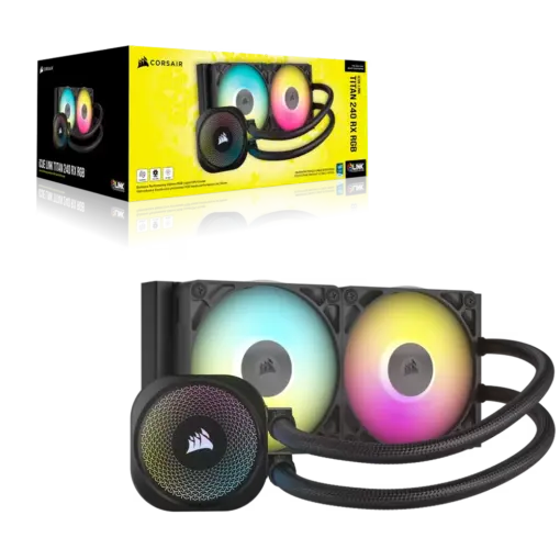 קירור נוזלי למעבד CORSAIR iCUE LINK TITAN 240 RX RGB – שחור