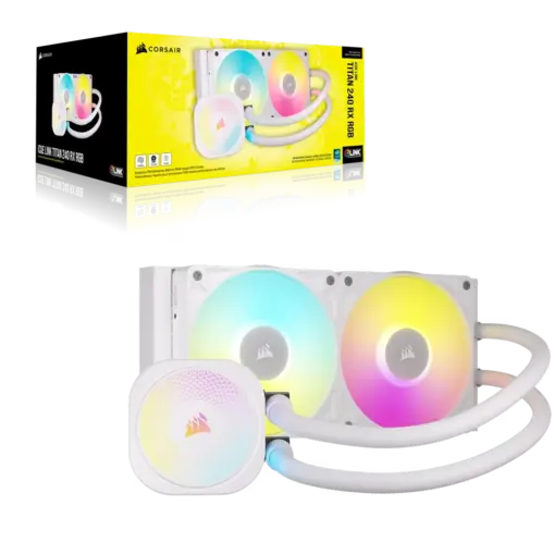 קירור נוזלי למעבד CORSAIR iCUE LINK TITAN 240 RX RGB – לבן