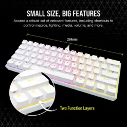 Alternative view of מקלדת מכנית לבנה CORSAIR K65 White RGB MINI 60%