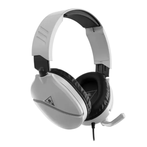 אוזניות גיימינג Turtle Beach Recon 70 – דרייברים 40 מ"מ – מיקרופון מתקפל – חיבור 3.5 מ"מ – לבן