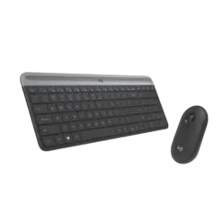 מקלדת דקה ועכבר מבית LOGITECH דגם MK470 בצבע אפור