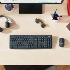 מקלדת ועכבר אלחוטיים  Logitech MK295 Silent בצבע אפור בעברית ואנגלית