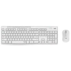 מקלדת ועכבר אלחוטיים  Logitech MK295 Silent בצבע לבן בעברית ואנגלית
