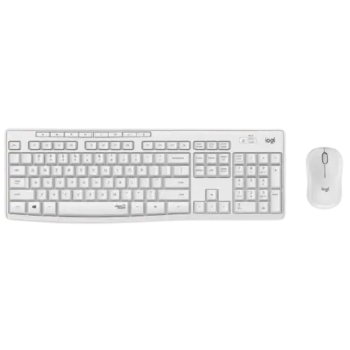 מקלדת ועכבר אלחוטיים  Logitech MK295 Silent בצבע לבן בעברית ואנגלית