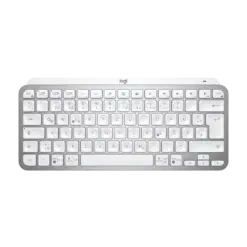 מקלדת אלחוטית Logitech MX Keys Mini Pale Grey אפור בהיר, 3 שנות אחריות יבואן רשמי