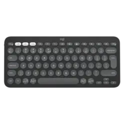 מקלדת Logitech Pebble Keys 2 K380S אלחוטית Bluetooth ורודה 3 ערוצים סוללה 36 חודשים באחריות יבואן רשמי