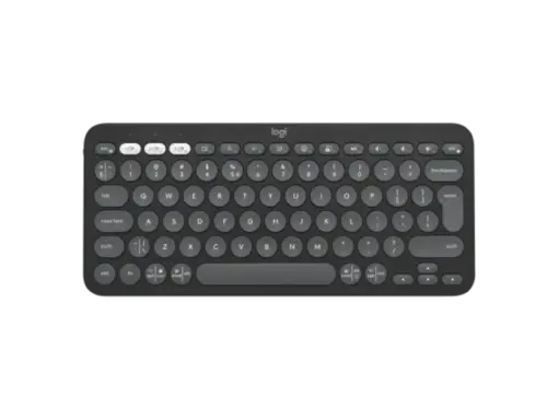 מקלדת Logitech Pebble Keys 2 K380S אלחוטית Bluetooth ורודה 3 ערוצים סוללה 36 חודשים באחריות יבואן רשמי