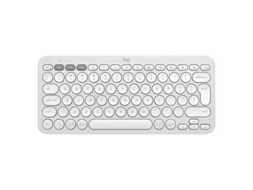 מקלדת Logitech Pebble Keys 2 K380S אלחוטית Bluetooth ורודה 3 ערוצים סוללה 36 חודשים באחריות יבואן רשמי