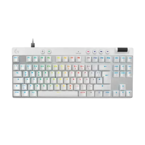 מקלדת גיימינג חוטית PRO X TKL RAPID בצבע לבן מבית LOGITECH