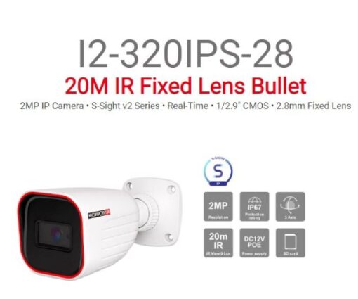 מצלמת צינור Provision IP 2MP 3.6mm Fixed IP67 SD Card 20m IR