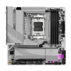 Alternative view of לוח אם Gigabyte B650M A ELITE AX ICE – מעבדי AMD AM5 – שבבים B650 – זיכרון DDR5 – Wi-Fi 6E – Micro ATX – לבן