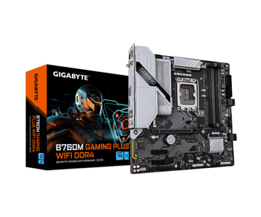 לוח אם GIGABYTE B760M GAMING PLUS WIFI DDR4 mATX LGA 1700 1GbE