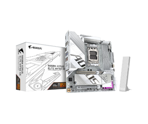 לוח אם Gigabyte B850M AORUS ELITE WIFI6E ICE M-ATX DDR5 AM5 2.5GB
