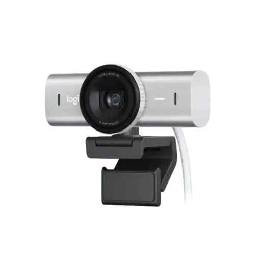מצלמת רשת Logitech MX Brio 4K Ultra HD Pale Grey חיישן 30fps זום מקצועי באחריות יבואן רשמי
