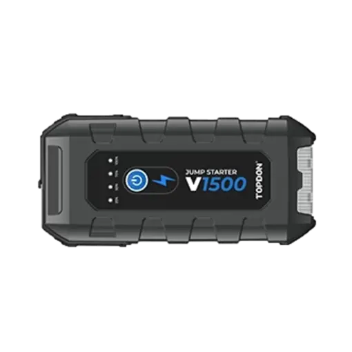 בוסטר התנעה נייד TOPDON V1500 1500A עם פנס LED, יציאות USB ו-DC, באחריות יבואן רשמי