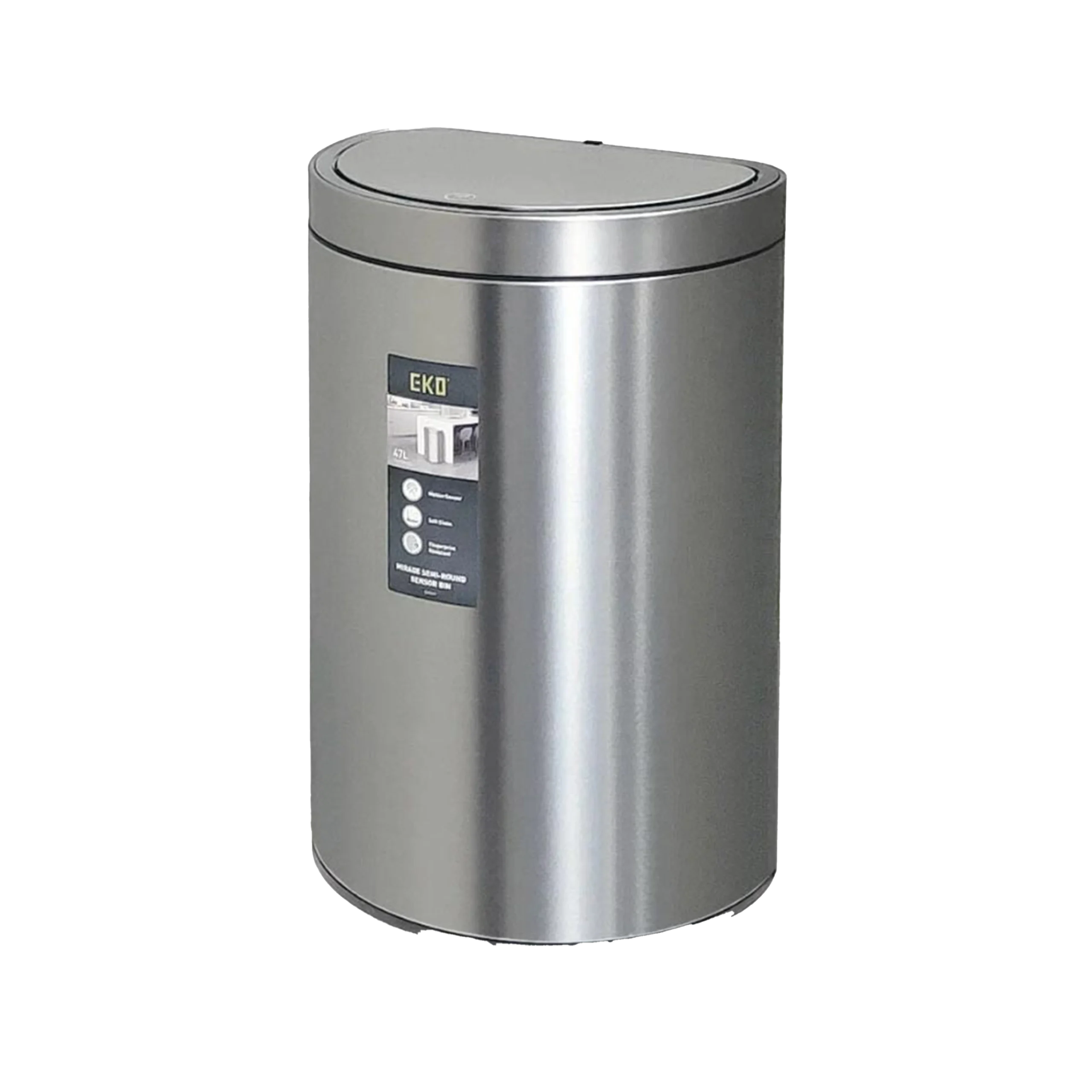 פח סנסור נירוסטה חצי עיגול 47 ליטר MIRAGE SEMI-ROUND – תמונה 3