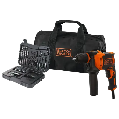 מקדחה חוטית BLACK+DECKER 710W 32 אביזרים מקצועית עם תיק נשיאה באחריות יבואן רשמי