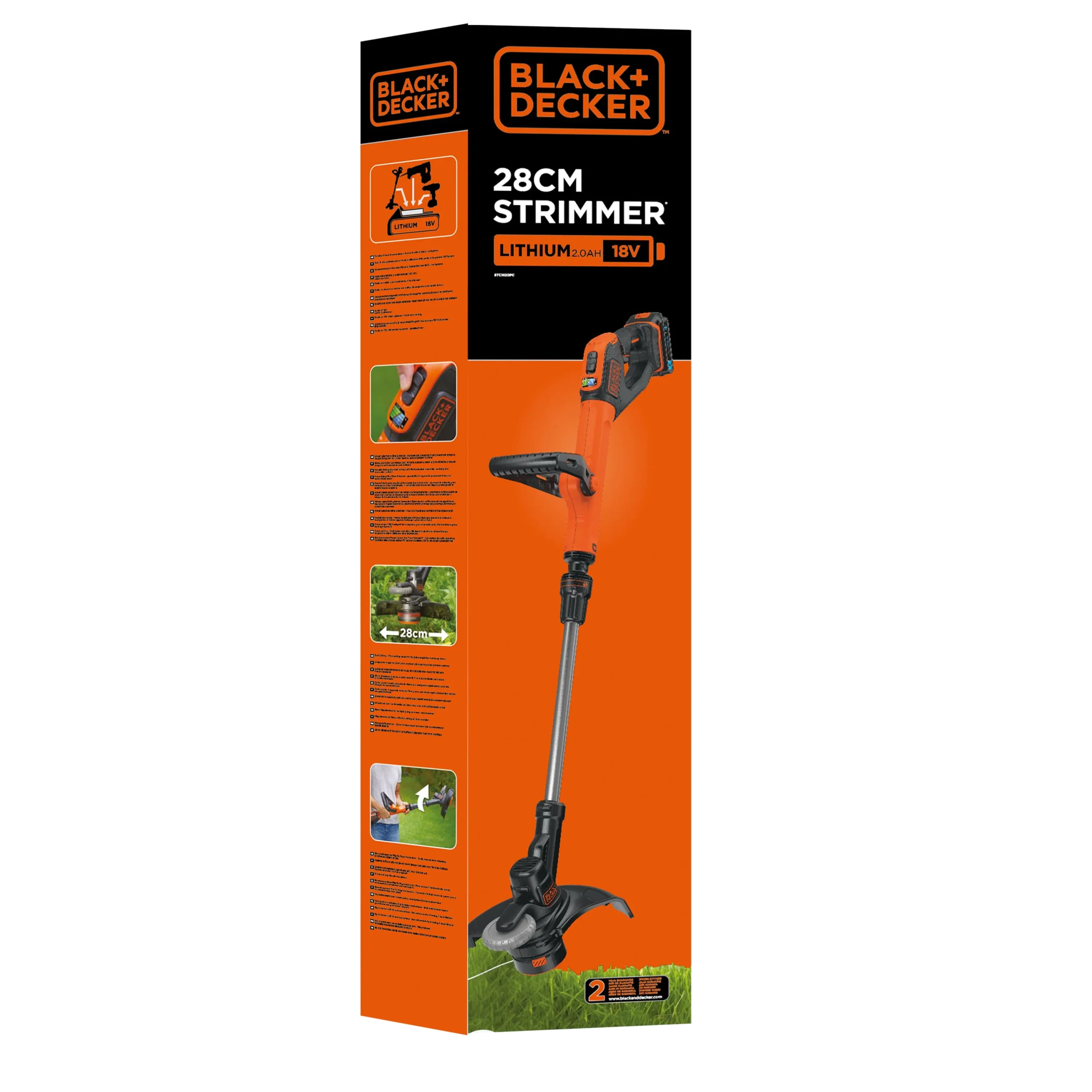 חרמש אלחוטי נטען Black Decker 18V 28 ס"מ STC1820PC-QW באחריות יבואן רשמי – תמונה 3