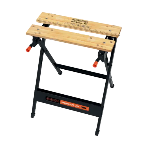שולחן עבודה מתקפל BLACK&DECKER WM301 עם עומס 160 ק"ג פלדה שחור באחריות יבואן רשמי