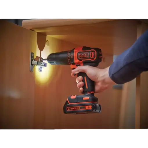סט מקדחה דופקת   מברגה 18V דגם BDCHD18S1KA-QW מבית BLACK+DECKER