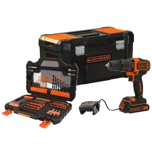 סט מקדחה דופקת מברגה 18V דגם BDCHD18S1KA-QW מבית BLACK+DECKER