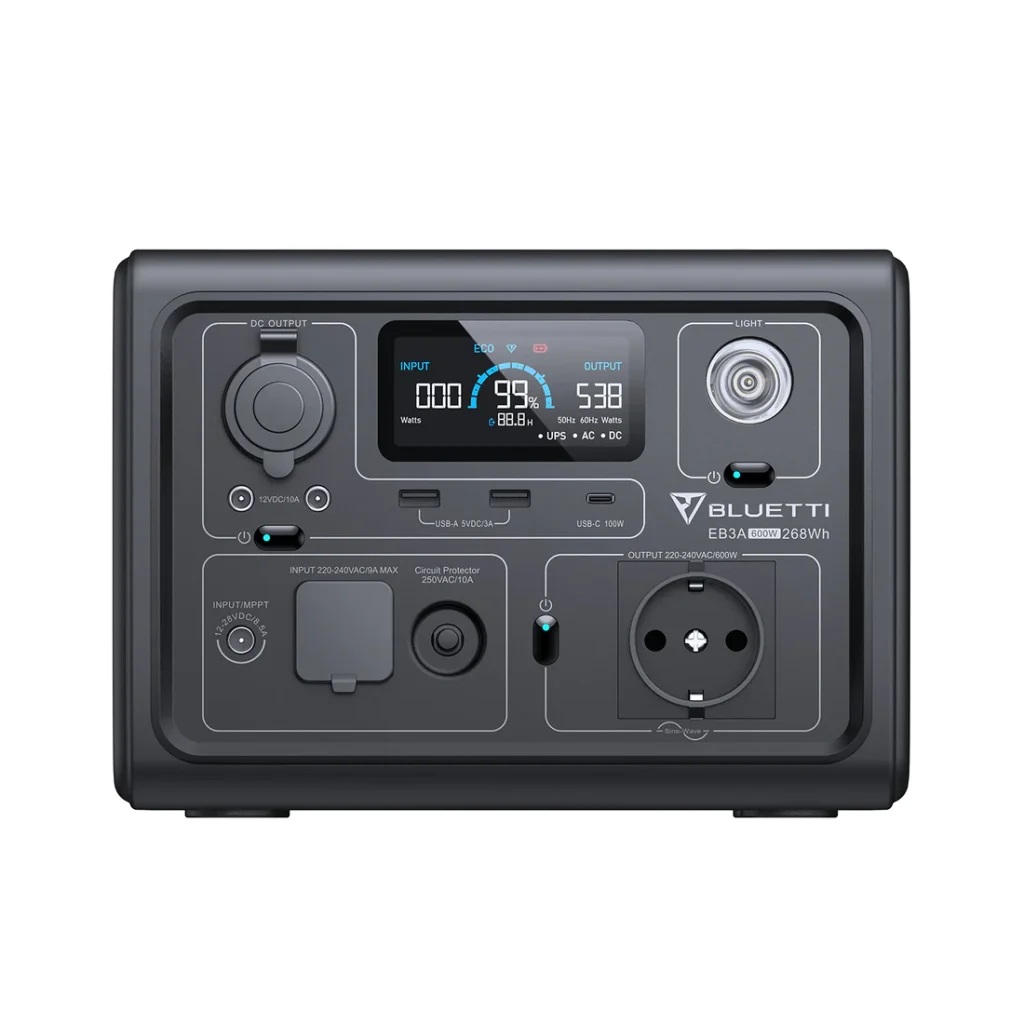 תחנת כוח ניידת BLUETTI EB3A 600W 268Wh סולארית נטענת 8 יציאות באחריות יבואן רשמי – תמונה 5