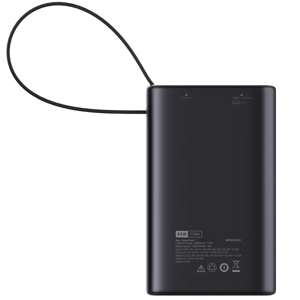 סוללה ניידת Miracase MPB20C45W – טעינה חכמה ומהירה בהספק של עד 45W – תמונה 2
