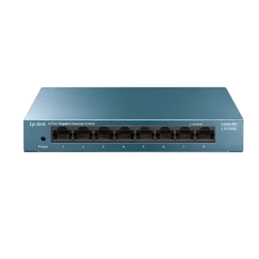מתג שולחני TP-Link LS108G 8 פורטים 1000Mbps מתכתי באחריות יבואן רשמי 3 שנים